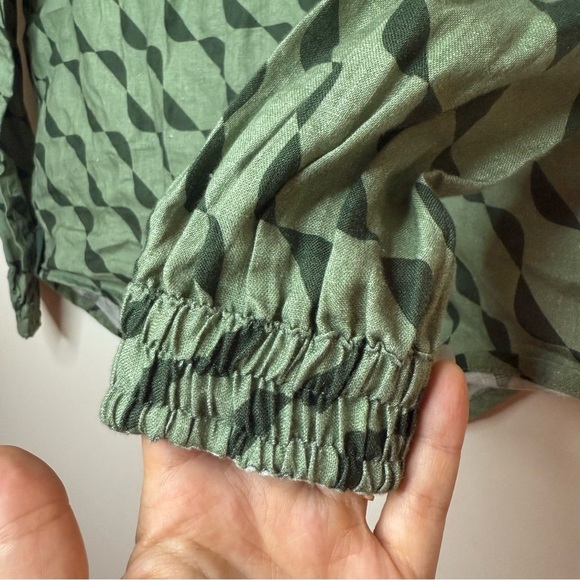 ANTHRO Azulu Colombia 100% Linen Hooded Beachy Quarter Buttoned Pullover Coverup - Picture 3 of 8